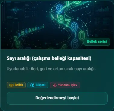 Digit Span test screen 0
