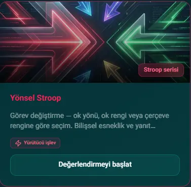 Stroop test screen 1